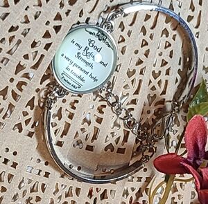 Unique Vintage Silver Inspirational Bracelet